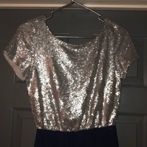 Silver/Navy Blue formal dress